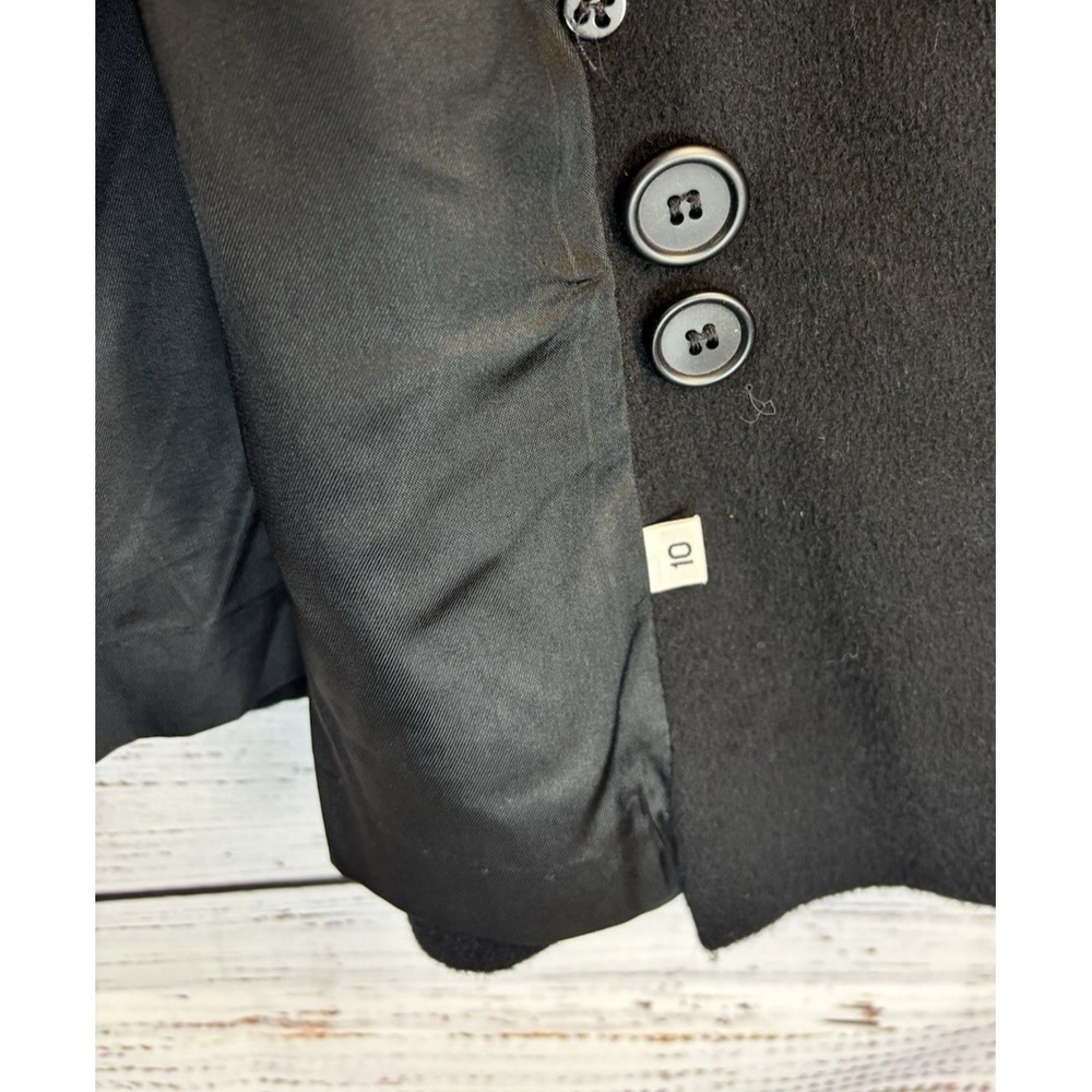 Vintage Pea Coat Forecaster of Boston Size L Black Wool Blend Double Breasted - Picture 11 of 14